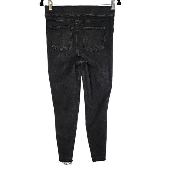 Spanx Vintage Distressed Ankle Skinny Jeans Vintage Black Stretch Tummy Panel Md - Picture 4 of 13